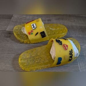 Karl Lagerfeld Kids Yellow Slide Sandals